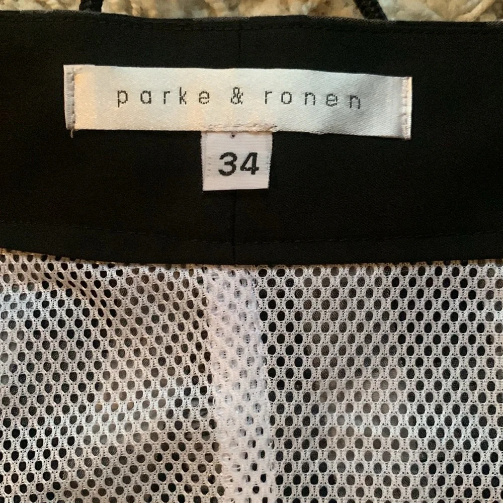 Parke & Ronen Black and Gray Checked Swim Trunks